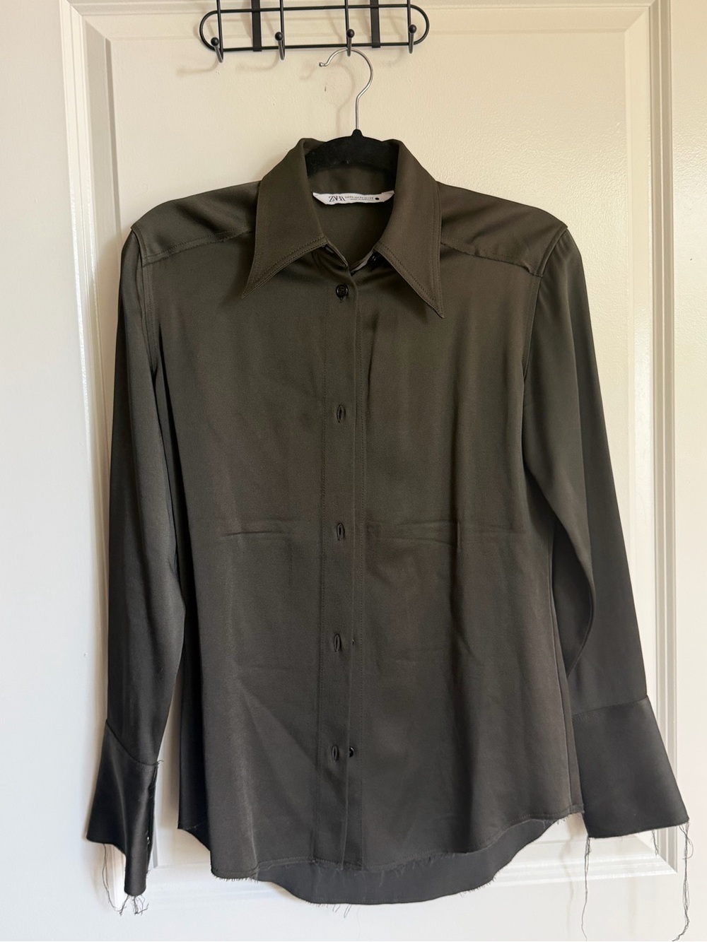 Zara Olive Green Button-Down Shirt